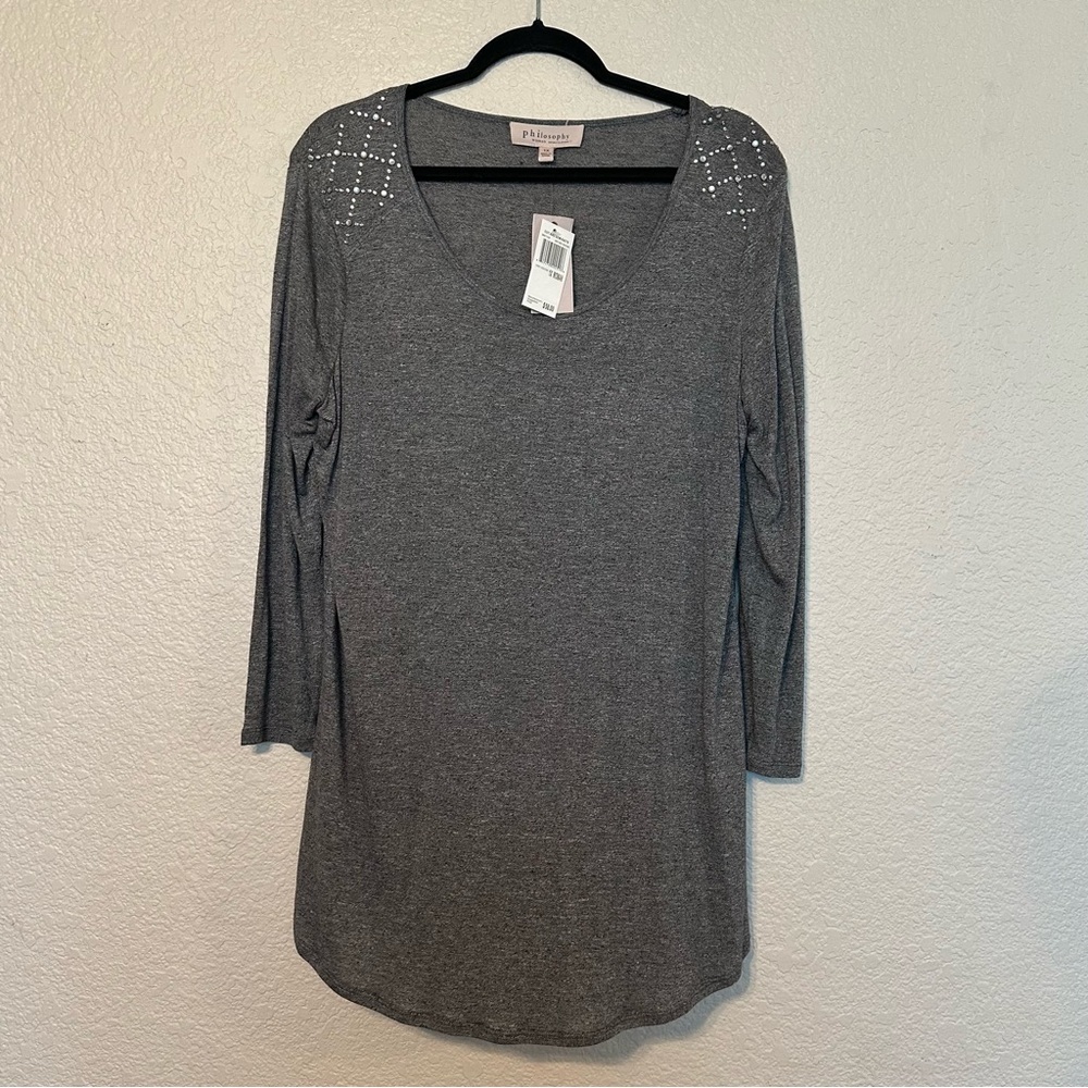 Philosophy Gray Studded Women's Top